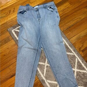 Lane Bryant Light Blue Skinny Jeans with Sparkle Accents